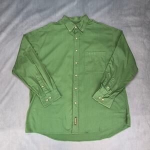 Timberland Weathergear Men's Cotton Green Button Up Casual Outdoors Shirt Sz XL